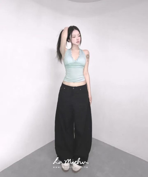 繞脖鉚釘美背棉質背心